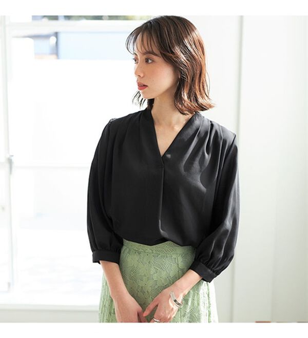 シルエットきれい！上品7分袖デザインブラウス - ベルーナ【公式】