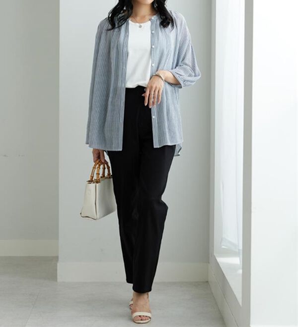 BELLUNA（ベルーナ）の「冷感ピケストレッチ素材スリムパンツ（フルレングスパンツ）」｜詳細画像