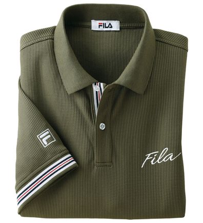 「＜フィラ＞キシリトール加工ワッフルデザインポロ（メンズポロシャツ）」