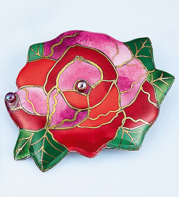 BELLUNA（ベルーナ）の「七宝焼きバラのペンダントブローチ（ネックレス・ペンダント）」｜詳細画像