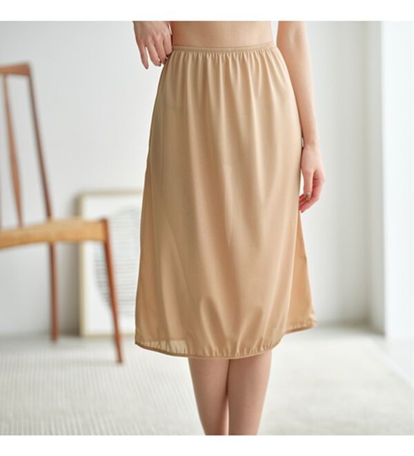 「【日本製】トイレの床に裾がつかないペチスカート　レギュラー６５ｃｍ丈（肌着・インナーウェア）」｜詳細画像