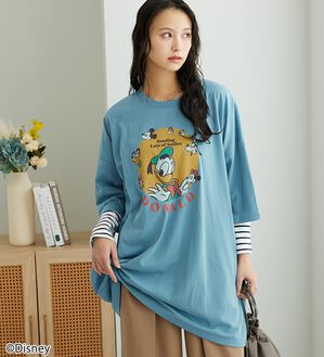 BELLUNA（ベルーナ）の「＜Ｄｉｓｎｅｙ＞【ドナルドダック】ビッグ7分袖プリントTシャツ（Tシャツ）」｜詳細画像