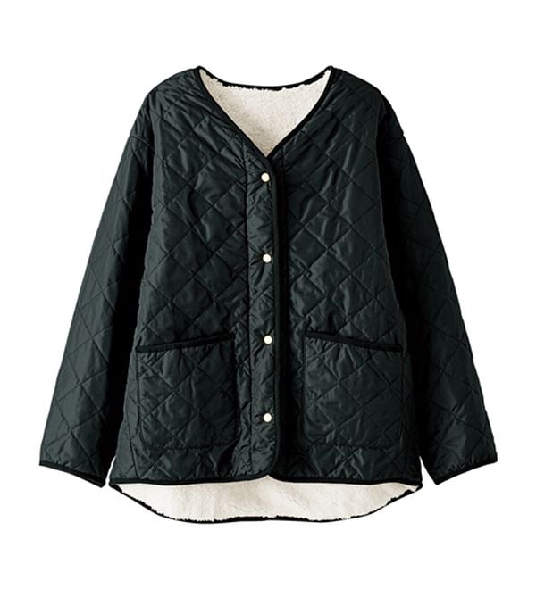 BELLUNA（ベルーナ）の「パイピング使い裏ボアキルトコート（ハーフコート）」｜詳細画像