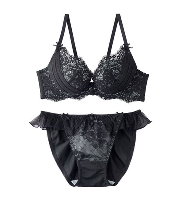 YU'NOW（ユナウ）の「まる胸メイクのちゅるんブラ＆ショーツ（ブラジャー＆ショーツセット）」｜詳細画像