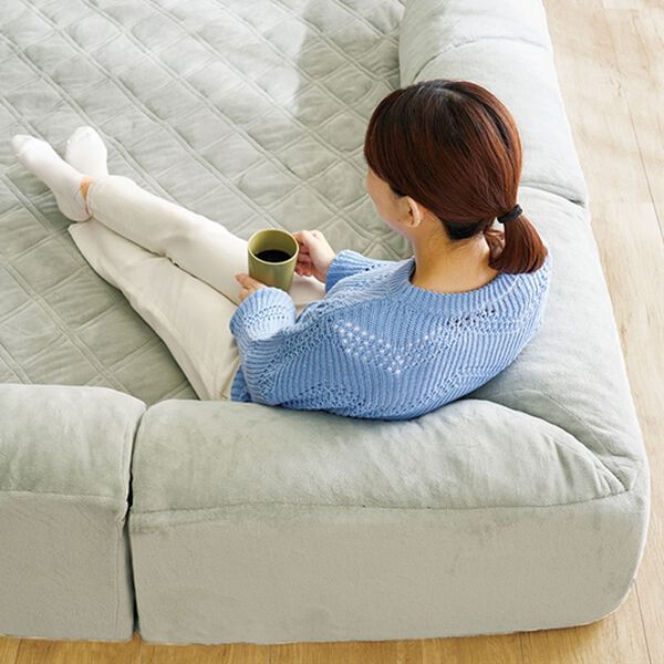 iellio（イエリオ）の「ゆったり・まったりクッション一体型ラグ＜フロアソファ・ローソファー＞（ラグ）」｜詳細画像