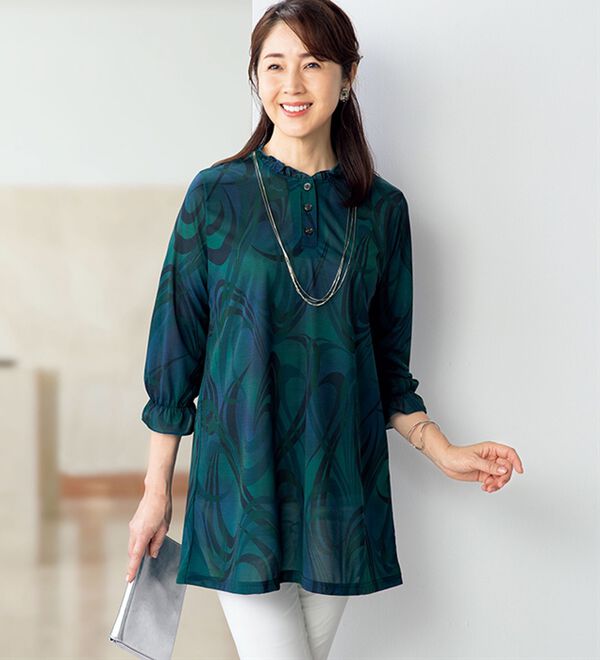 ルフラン（ルフラン）の「国産エスパンディチュニック＜藍彩～あいさ～＞（チュニック）」｜詳細画像