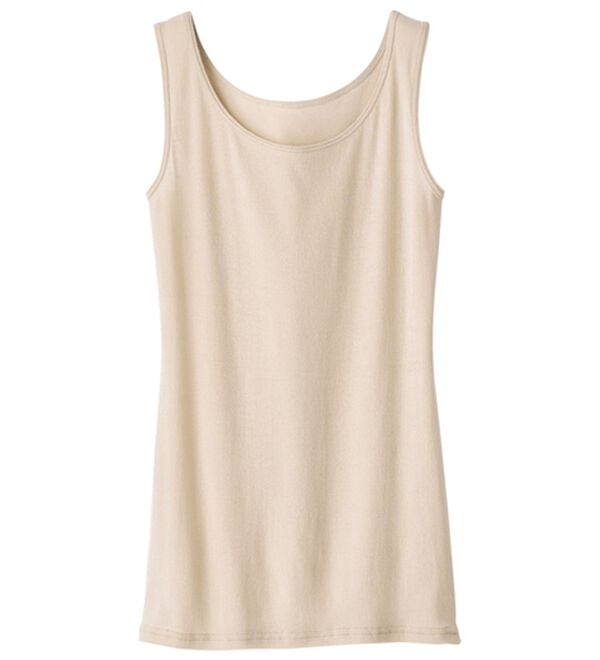 LAVIENNE（ラヴィエンヌ）の「さらりラボ！綿１００％涼しいタンクトップインナー（肌着・インナーウェア）」｜ベージュ