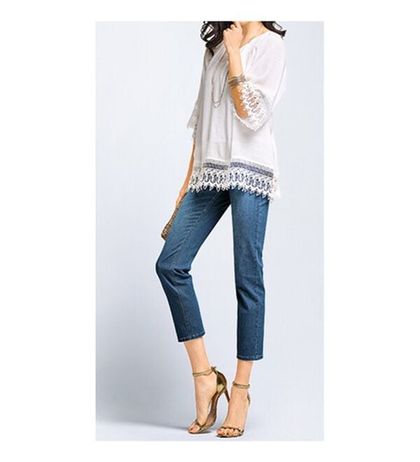 BELLUNA（ベルーナ）の「ヒンヤリ冷感ライトオンスジーンズ（フルレングスパンツ）」｜詳細画像