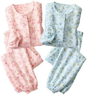 「【２着組】やわらか花柄キルトパジャマ（パジャマ・ルームウェア）」｜2着組