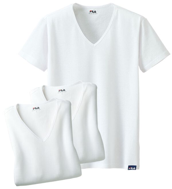 「【３枚組】＜フィラ＞肌側綿１００％風通すインナー（メンズ肌着・インナーウェア）」｜詳細画像