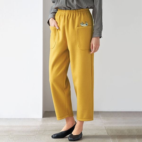 BELLUNA（ベルーナ）の「ポケット刺しゅうゆったりパンツ（フルレングスパンツ）」｜詳細画像