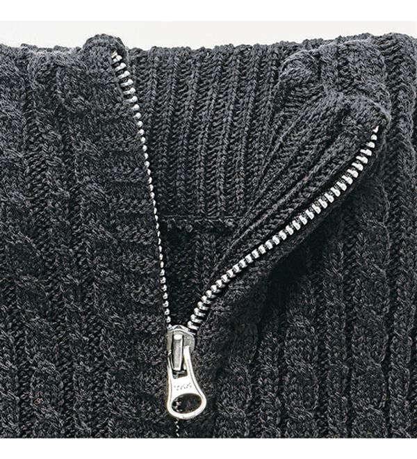 VINNO（ヴィノ）の「＜日本製＞ジップデザインニットベスト（ベスト）」｜詳細画像