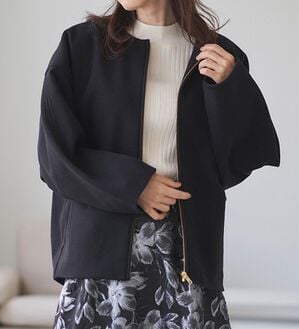 RANAN（ラナン）の「ウールライクコクーンシルエットコート（ハーフコート）」｜ブラック