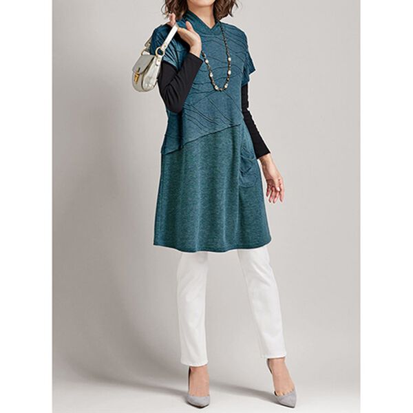 BELLUNA（ベルーナ）の「タックジャカード素材切替チュニック（チュニック）」｜詳細画像