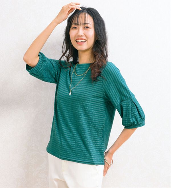 ルフラン（ルフラン）の「【３色組】【サモーラ】日本製ジャカードプルオーバー（カットソー）」｜詳細画像