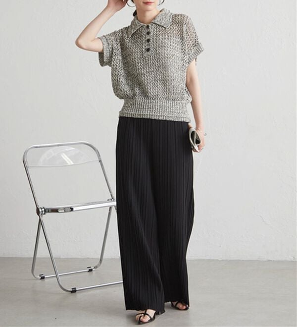 RANAN（ラナン）の「【セルフカットOK】ひんやりセミワイドプリーツパンツ（フルレングスパンツ）」｜詳細画像