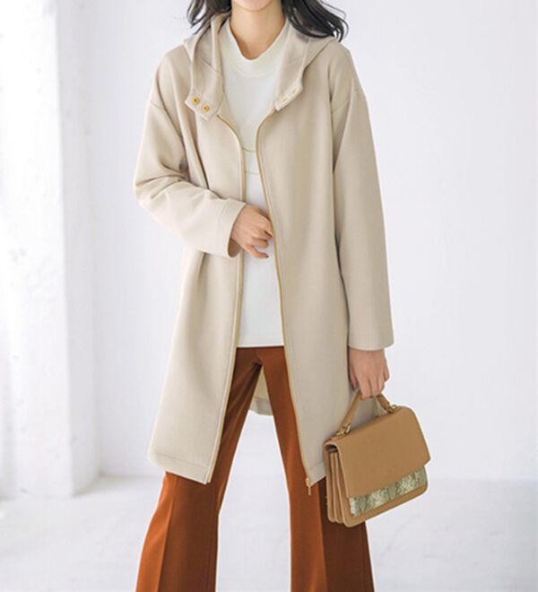 BELLUNA（ベルーナ）の「衿デザインツイルロングパーカー（パーカー）」｜詳細画像