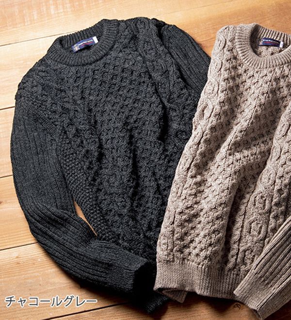 「英国製フィッシャーマンズ　セーター（メンズニット・セーター）」｜詳細画像