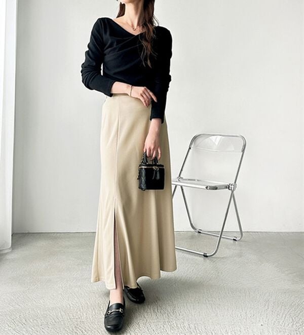 GeeRA（ジーラ）の「スリットマーメイドフレアスカート（ロングスカート）」｜詳細画像