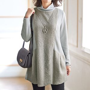 BELLUNA（ベルーナ）の「ブークレー切替リブ使いデザインチュニック（チュニック）」｜詳細画像