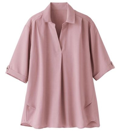 BELLUNA（ベルーナ）の「麻調素材袖ボタン使いブラウス（ブラウス）」