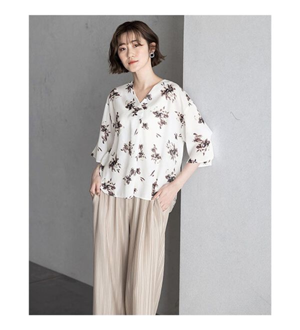 GeeRA（ジーラ）の「花柄フレアースリーブブラウス（ブラウス）」｜詳細画像