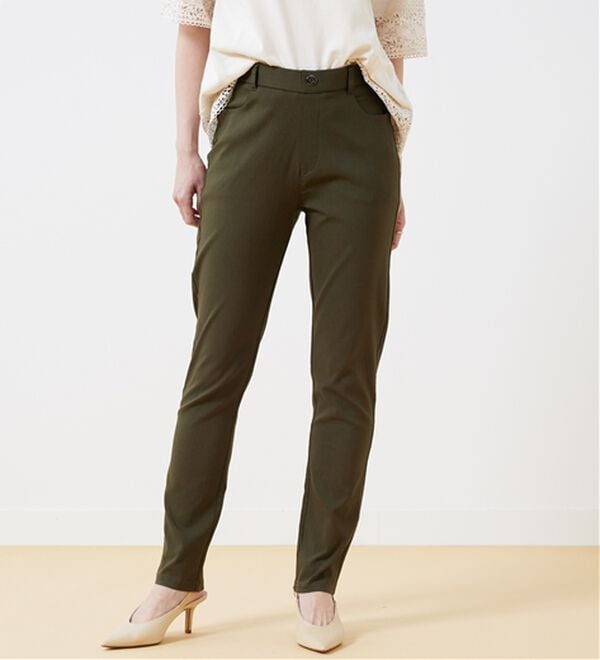 BELLUNA（ベルーナ）の「チノ見えストレッチ素材スリムパンツ（フルレングスパンツ）」｜詳細画像