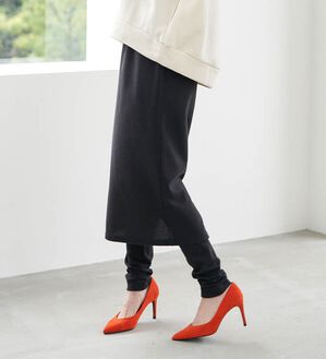 RANAN（ラナン）の「レイヤードニットソースカートパンツ（フルレングスパンツ）」｜詳細画像