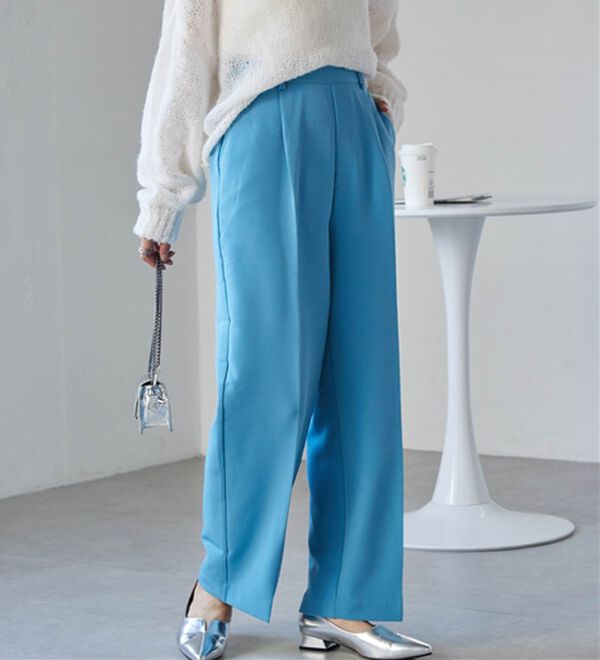 RANAN（ラナン）の「【選べる２丈】機能付！美脚シルエットセンタープレスワイドパンツ（フルレングスパンツ）」｜詳細画像