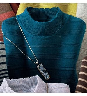 ルフラン（ルフラン）の「洗えるウール混ふんわりセーター（ニット・セーター）」｜ターコイズ