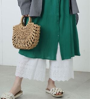 A HAPPY MARILYN（アハッピーマリリン）の「【３丈から選べる】脱！股ずれ宣言！裾レースぺチパンツ（肌着・インナーウェア）」｜サークル花柄／オフ