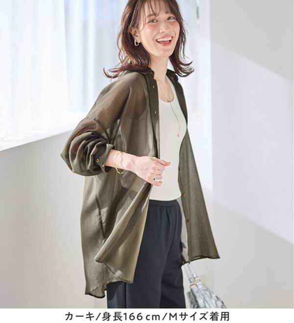 Viola e Viola（ヴィオラ エ ヴィオラ）の「シアー楊柳ゆったりシャツ（シャツ）」｜詳細画像