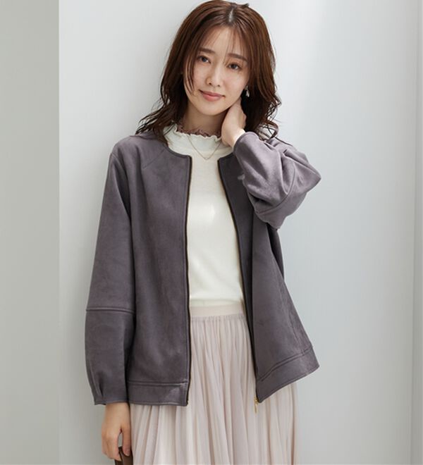 BELLUNA（ベルーナ）の「スエード調ランタン袖ミドル丈ジャケット（その他ジャケット）」｜詳細画像