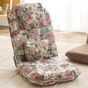 「お買い得！腰クッション付コンパクト座椅子（座椅子）」｜花柄