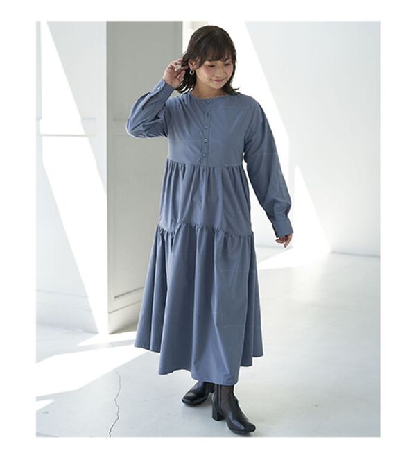 BELLUNA（ベルーナ）の「ウエストギャザーゆったりワンピース（その他ワンピース）」｜詳細画像