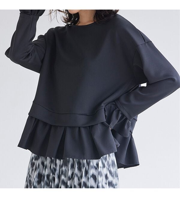 RANAN（ラナン）の「＜ＨＳ＞重ね着風配色フリルプルオーバー（カットソー）」｜詳細画像