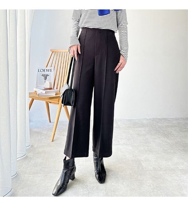 GeeRA（ジーラ）の「美脚ストレッチセミワイドパンツ（ワイドパンツ・ガウチョ）」｜詳細画像