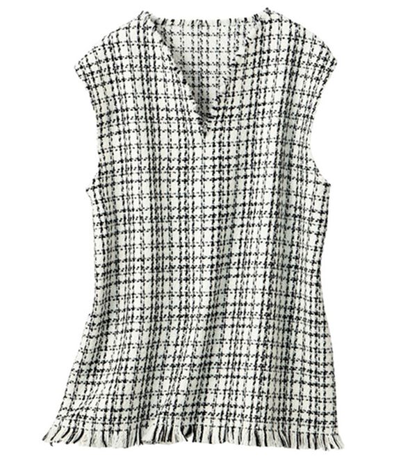 VINNO（ヴィノ）の「ツイードベスト×プルオーバーセット（アンサンブル）」｜詳細画像