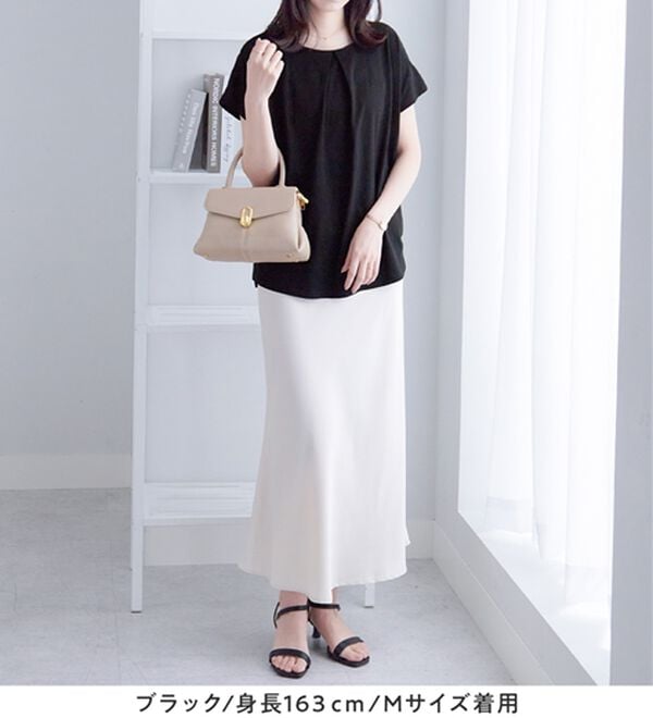 alotta（アロッタ）の「ひんやりタックデザインＴシャツ（カットソー）」｜詳細画像