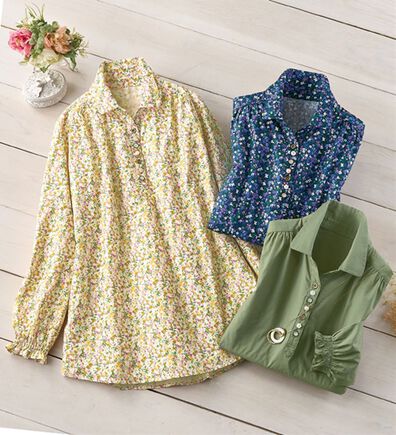 ルフラン（ルフラン）の「【３色組】毎日着たい！綿１００％小花柄ブラウス（ブラウス）」