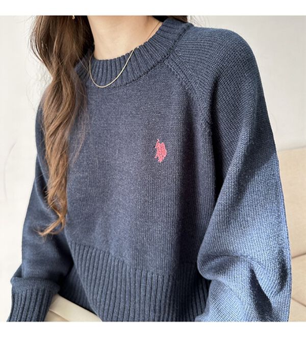 GeeRA（ジーラ）の「【ＵＳ．ＰＯＬＯ　ＡＳＳＮ】ショート丈ニット（ニット・セーター）」｜詳細画像