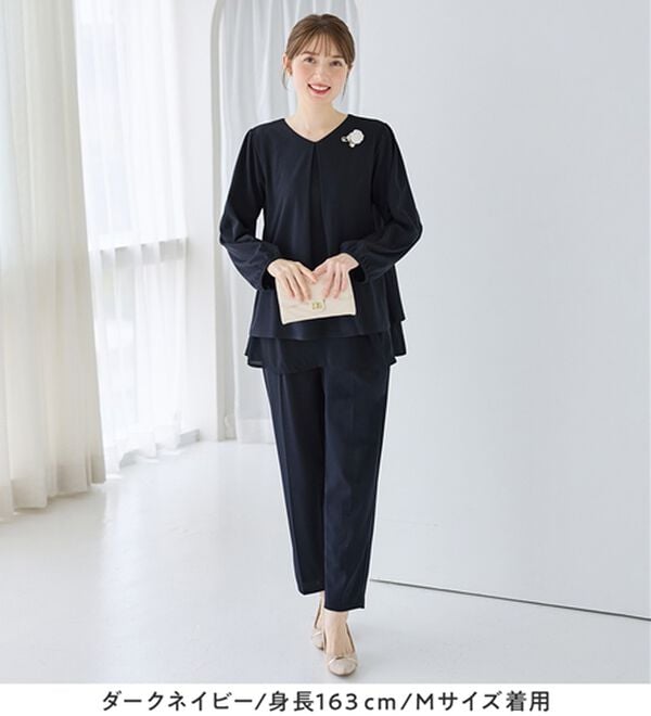 alotta（アロッタ）の「【２点セット】洗えるシフォンレイヤードセットアップ（ワンピースセットスーツ）」｜詳細画像