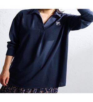 RANAN（ラナン）の「＜ＦＩＬＡ＞鹿の子チュニック長袖ポロシャツ（カットソー）」｜詳細画像