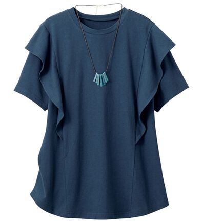 ルフラン（ルフラン）の「ちょい洒落＊ラッフルショルダーＴシャツ（Tシャツ）」