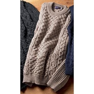 「英国製フィッシャーマンズ　セーター（メンズニット・セーター）」｜ベージュ