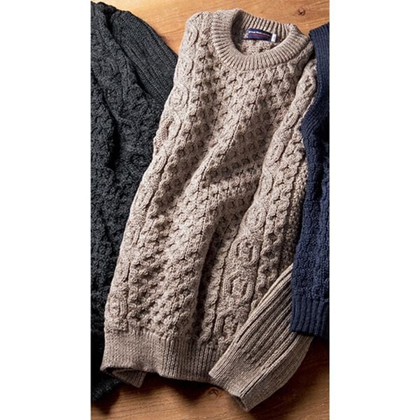 「英国製フィッシャーマンズ　セーター（メンズニット・セーター）」｜ベージュ