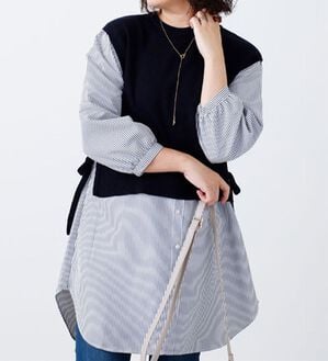 BELLUNA（ベルーナ）の「サイドリボンレイヤード風ワンピース（その他ワンピース）」｜詳細画像