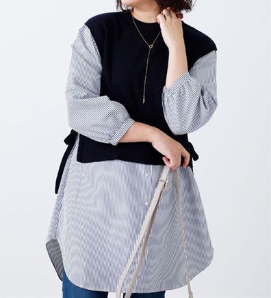 BELLUNA（ベルーナ）の「サイドリボンレイヤード風ワンピース（その他ワンピース）」