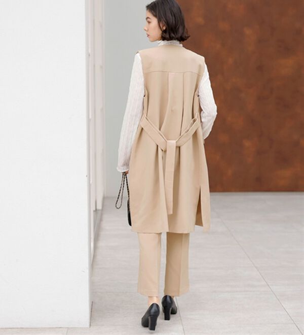 GeeRA（ジーラ）の「【２点セット】ロングジレセットアップスーツ（パンツスーツ）」｜詳細画像