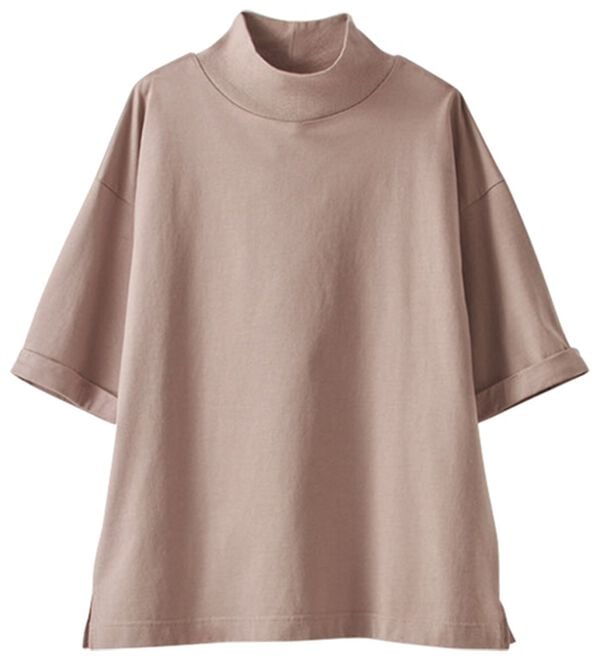 BELLUNA（ベルーナ）の「小顔見せ！ヒンヤリハイネックオーバーサイズＴシャツ（Tシャツ）」｜詳細画像